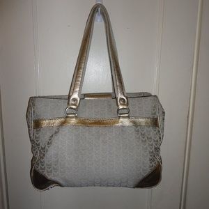 Vintage Michael Kors Light Blue/Gold Tote Purse